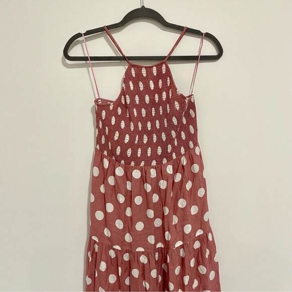 ZARA Polka Dot Midi Dress Back Cutout - Picture 5 of 7